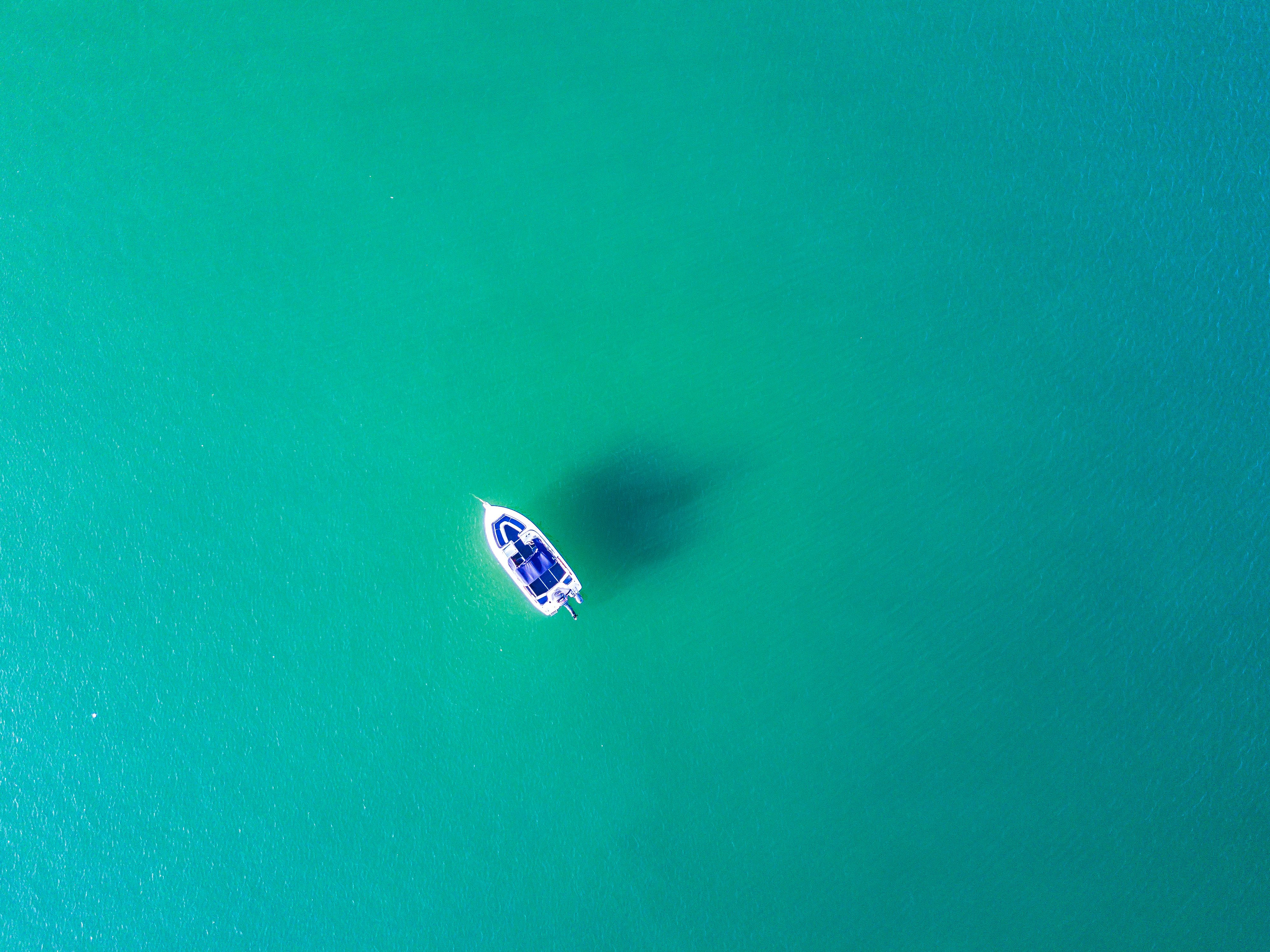 aerial photography of white sailing boat